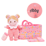 Personalized 10 Inch Plush Girl Doll Bassinet Gift Set