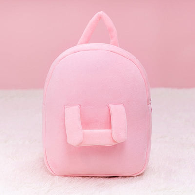 OUOZZZ Personalized Pink Plush Backpack Pink Bag