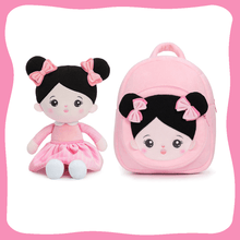 Load image into Gallery viewer, OUOZZZ Personalized Black Hair Boy &amp; Girl Doll Girl Doll + Backpack