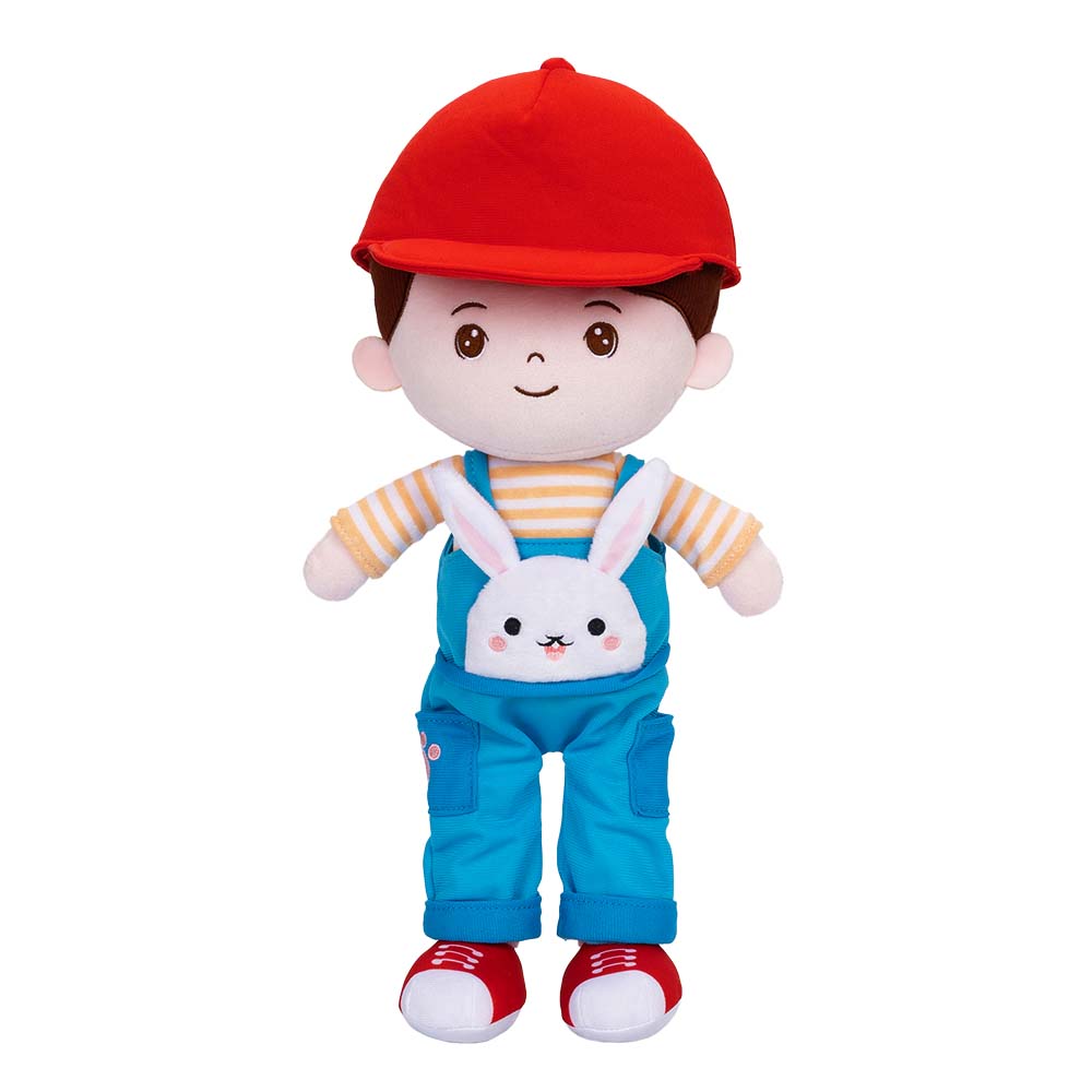 OUOZZZ Personalized Rabbit Overalls Plush Baby Boy Doll