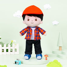 Load image into Gallery viewer, OUOZZZ Personalized Plaid Jacket Plush Baby Boy Doll Plaid Jacket