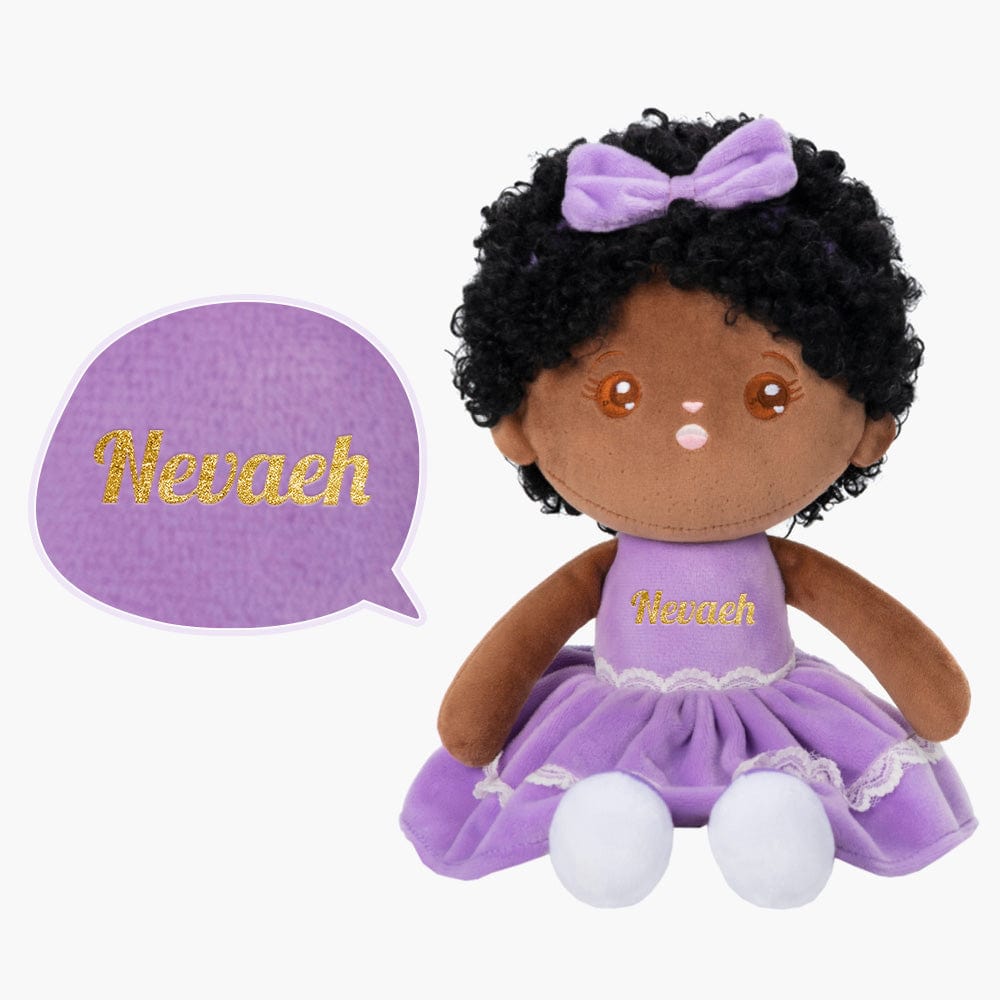 OUOZZZ Personalized Deep Skin Tone Plush Curly Hair Baby Girl Doll Only Doll⭕️