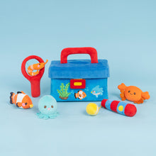 Load image into Gallery viewer, Personalized Baby&#39;s First Fishing Tackle Box Plush Sensory Toy Set