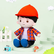 Load image into Gallery viewer, OUOZZZ Personalized Plaid Jacket Plush Baby Boy Doll Plaid Jacket