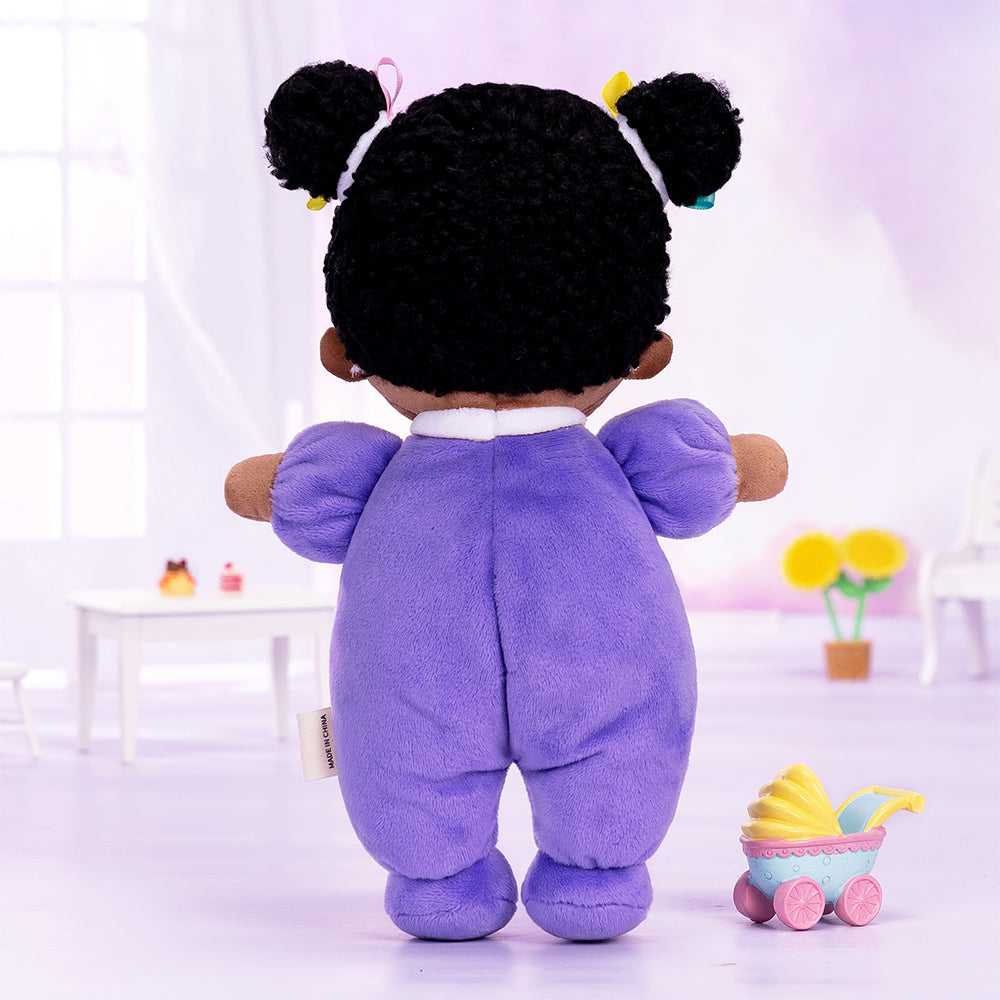 Personalized Purple Deep Skin Tone Mini Plush Baby Doll