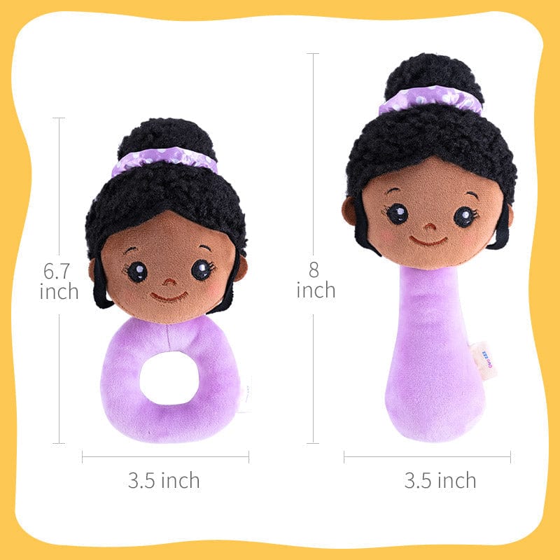 iFrodoll iFrodoll Deep Skin Plush Nevaeh Chewable Rattle 2-Piece Rattle Set