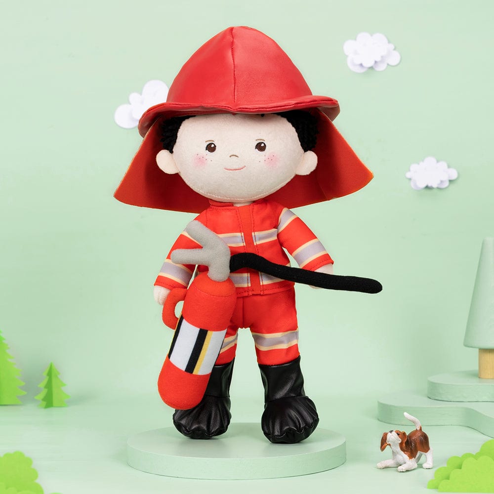 OUOZZZ Personalized Firemen Plush Baby Boy Doll Firemen