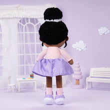 Load image into Gallery viewer, OUOZZZ Personalized Deep Skin Tone Plush Purple Bunny Doll