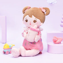 Load image into Gallery viewer, OUOZZZ Personalized Pink Sitting Position Plush Lite Baby Girl Doll