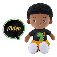 Load image into Gallery viewer, OUOZZZ Personalized Plush Rag Baby Doll - Boy-Deep Skin Tone