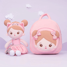 Load image into Gallery viewer, OUOZZZ OUOZZZ Personalized Doll + Backpack Bundle Pink Cat Girl / With Backpack