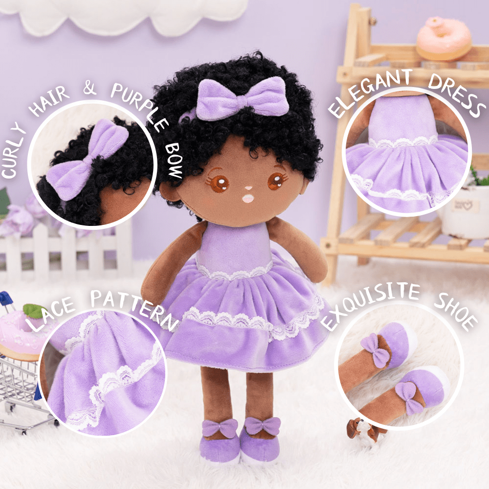 lovinglydoll Lovingly Personalized Deep Skin Tone Plush New Curly Hair Doll