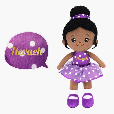 OUOZZZ Personalized Purple Deep Skin Tone Plush Nevaeh Doll Nevaeh