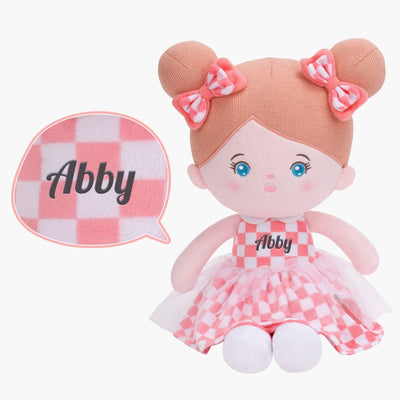 OUOZZZ Personalized Pink Blue Eyes Girl Plush Rag Baby Doll Only Doll⭕️