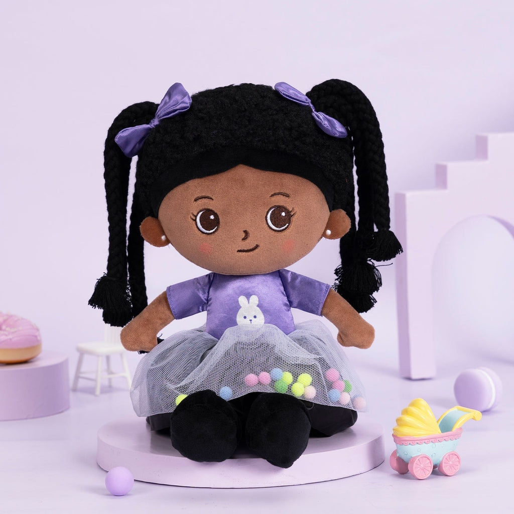 OUOZZZ Personalized Purple Deep Skin Tone Plush Ash Doll