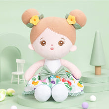 Load image into Gallery viewer, OUOZZZ Personalized Green Floral Girl Plush Doll