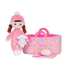 Load image into Gallery viewer, Personalized Mini Plush Braid Girl Baby Doll &amp; Gift Set