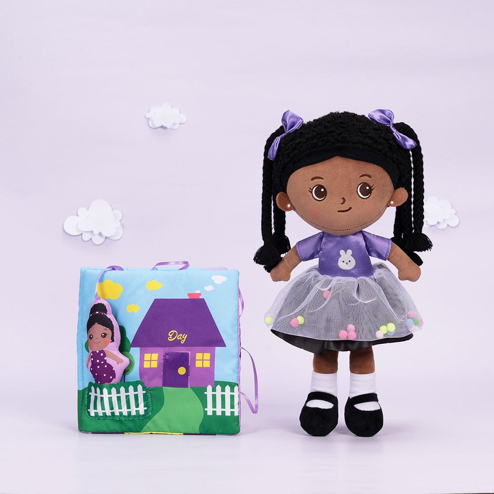 OUOZZZ Personalized Purple Deep Skin Tone Plush Ash Doll Ash+Book