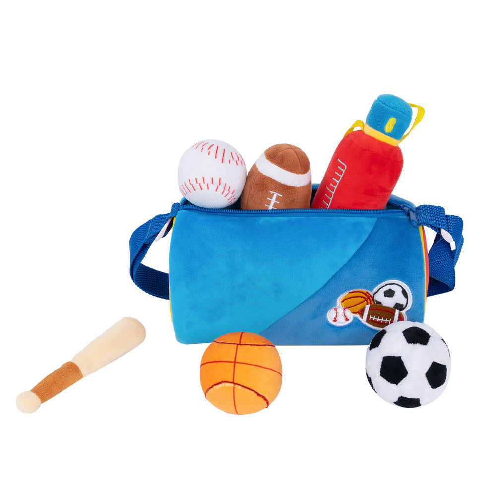 Personalized Baby's First Sports Bag Plush Sensory Toy Set