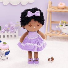 Load image into Gallery viewer, OUOZZZ Personalized Deep Skin Tone Plush Curly Hair Baby Girl Doll Only Doll⭕️