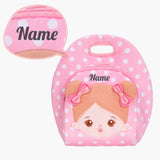 Personalized Pink Plush Large Capacity Lunch Bag