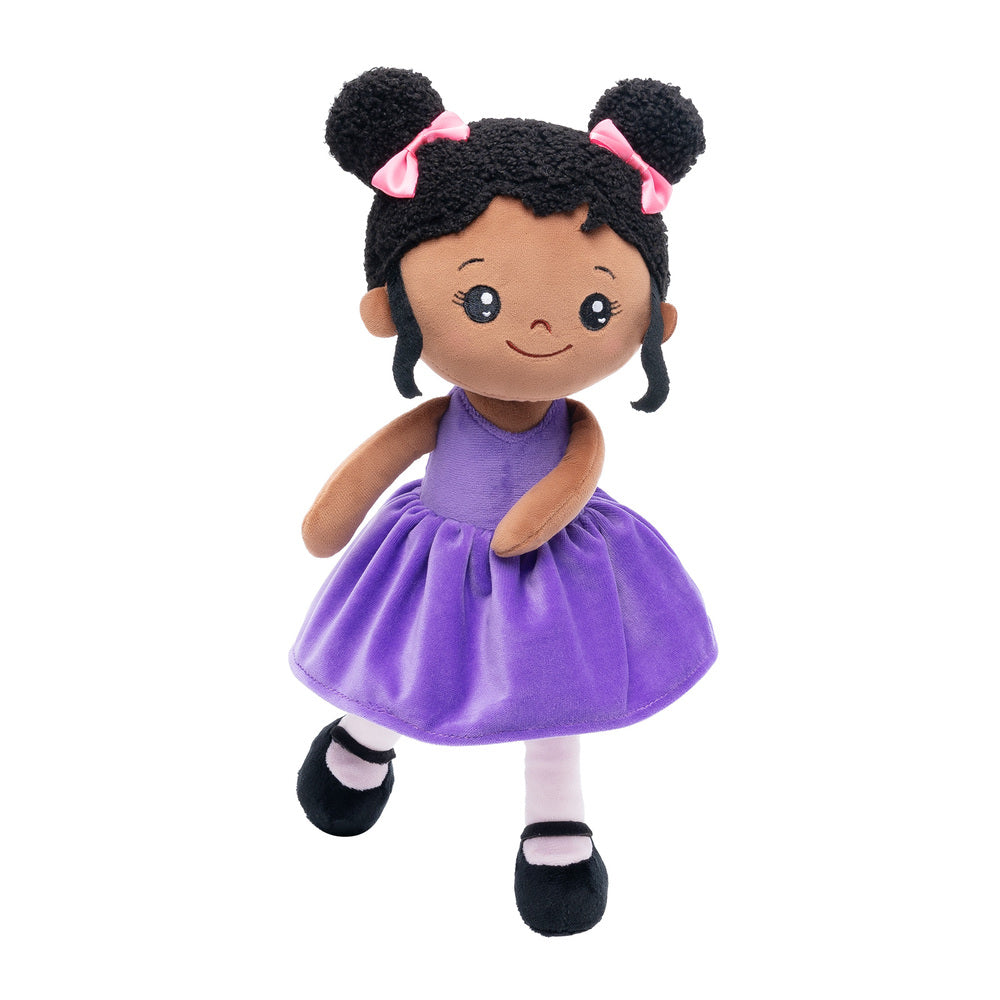 Personalized Deep Skin Tone Tap Dancer Plush Girl Doll