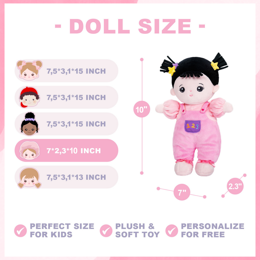 Personalized 10 Inch Plush Doll + Optional 15 Inch Doll or Backpack